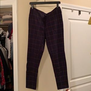 Loft leggings in Navy and Red Windowpane. Size L.